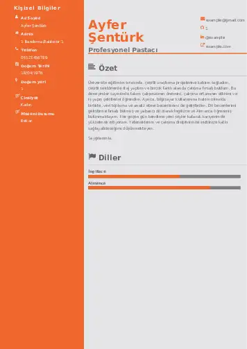 Pastacı Cv Örnekleri cv indir